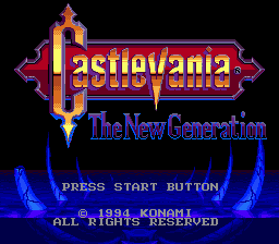 Castlevania - The New Generation Title Screen
